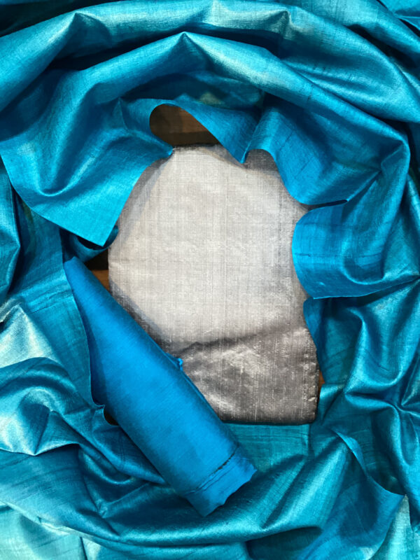 Raw Silk Churidar Material with Cotton Silk Bottom
